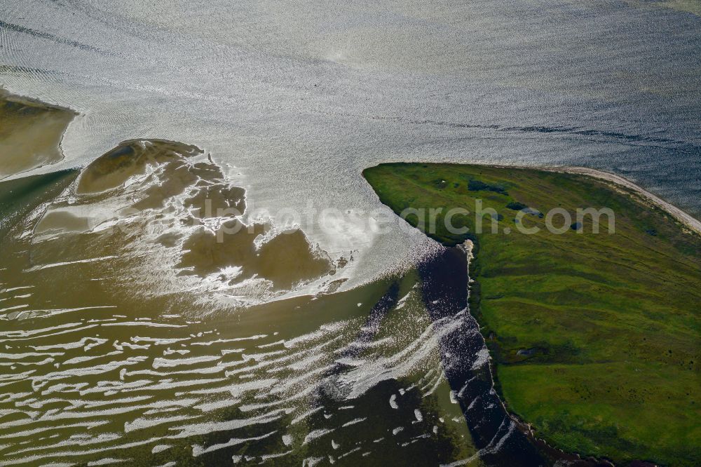 Insel Hiddensee from above - Sandbank land area along the fairway between the island of Hiddensee and the peninsula of Bock on the Baltic Sea coast in the state of Mecklenburg - Western Pomerania, Germany