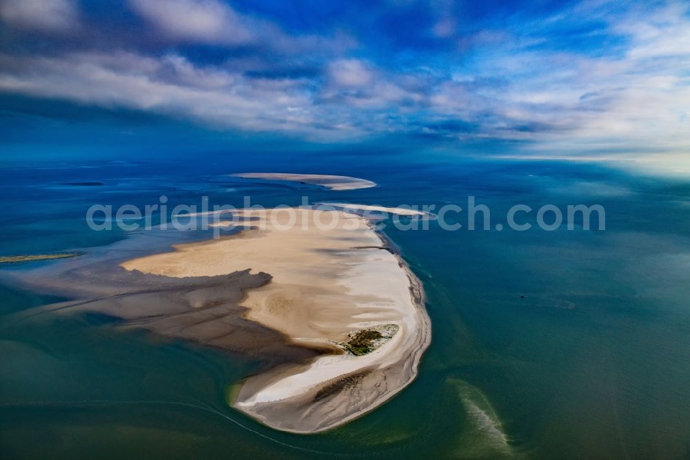 Norderoogsand from above - Sandbank Norderoogsand in the Wadden Sea of a??a??the North Sea in the state Schleswig-Holstein, Germany