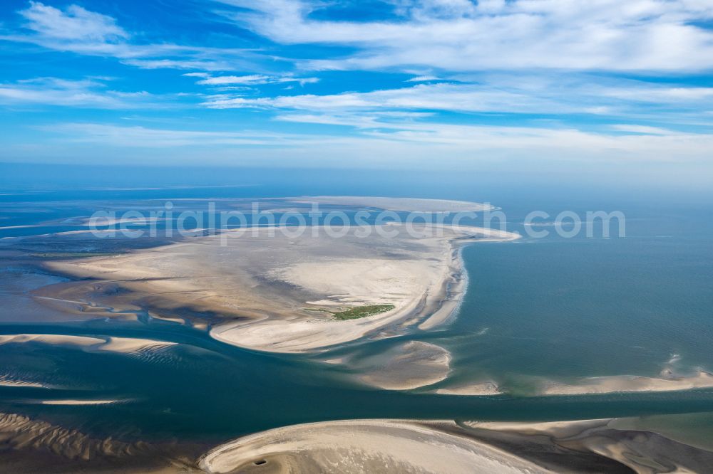 Norderoogsand from the bird's eye view: Sandbank Norderoogsand in the Wadden Sea of a??a??the North Sea in the state Schleswig-Holstein, Germany