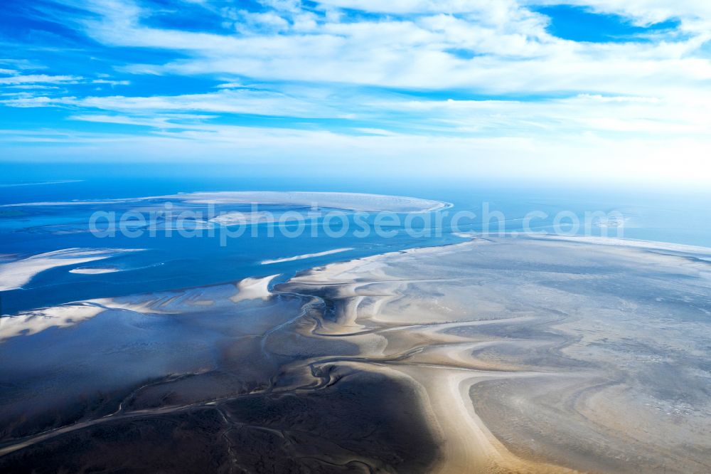 Norderoogsand from the bird's eye view: Sandbank Norderoogsand in the Wadden Sea of a??a??the North Sea in the state Schleswig-Holstein, Germany