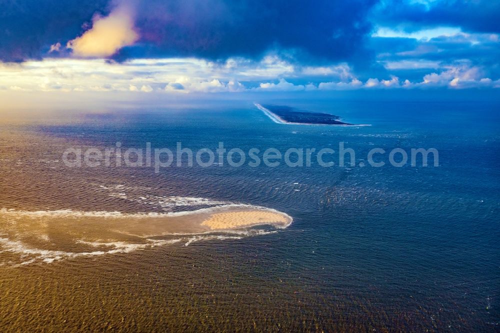 Hörnum from above - Sandbank - structures in the North Sea with seals in front of Hoernum (Sylt) in the state Schleswig-Holstein, Germany