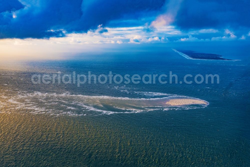 Aerial image Hörnum - Sandbank - structures in the North Sea with seals in front of Hoernum (Sylt) in the state Schleswig-Holstein, Germany