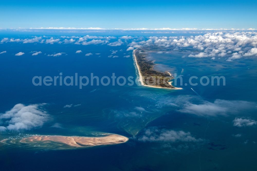 Aerial image Hörnum - Sandbank - structures in the North Sea with seals in front of Hoernum (Sylt) in the state Schleswig-Holstein, Germany