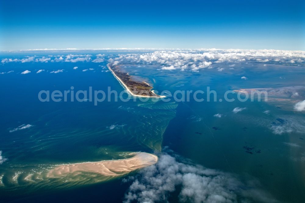 Hörnum from above - Sandbank - structures in the North Sea with seals in front of Hoernum (Sylt) in the state Schleswig-Holstein, Germany