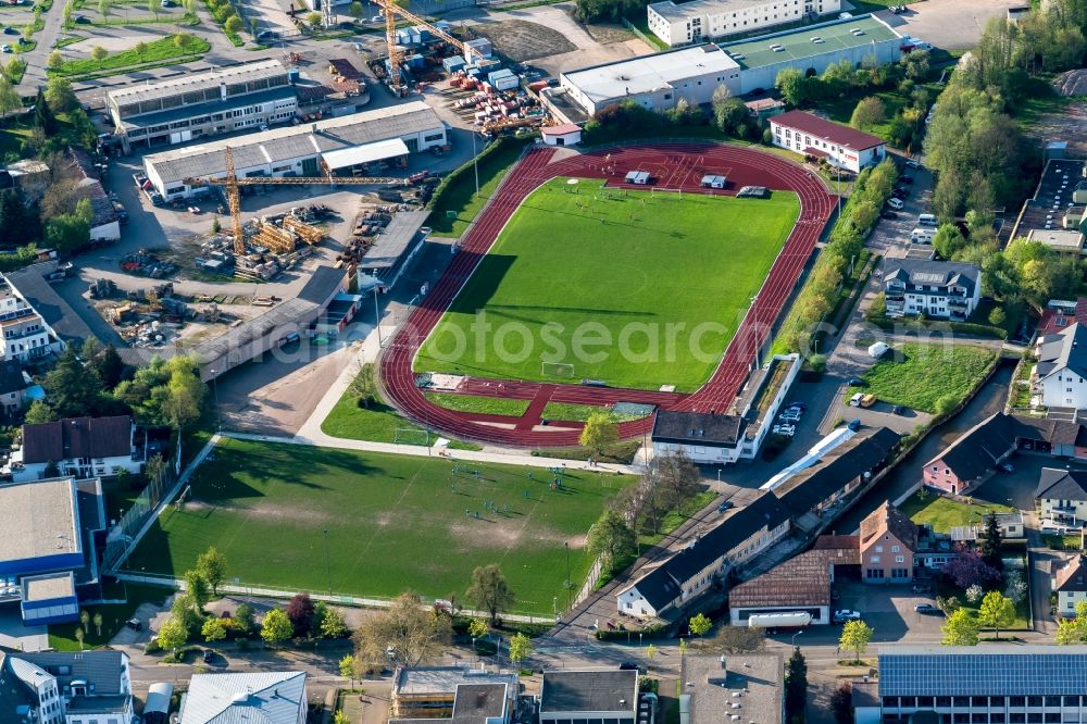 Aerial image Achern - Sand surface of volleyball sports field in Achern in the state Baden-Wuerttemberg, Germany