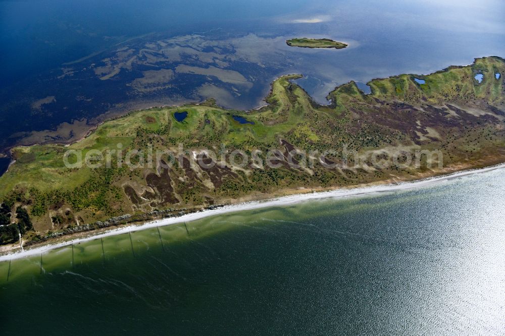 Aerial image Insel Hiddensee - Beach landscape on the the Baltic Sea in Insel Hiddensee in the state Mecklenburg - Western Pomerania