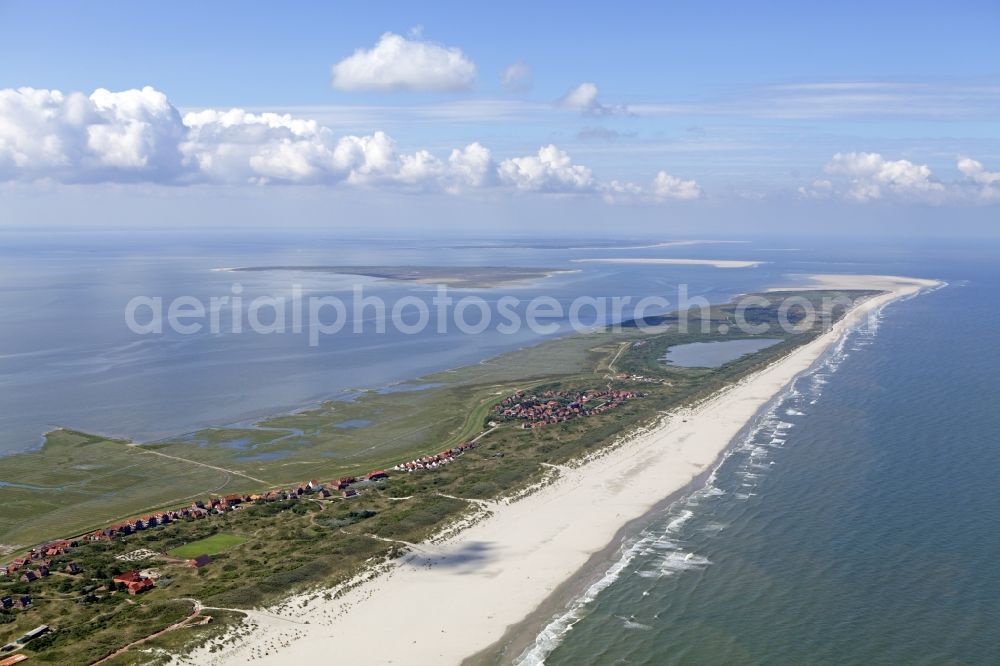 Aerial image Juist - Beach landscape on the in Juist in the state Lower Saxony