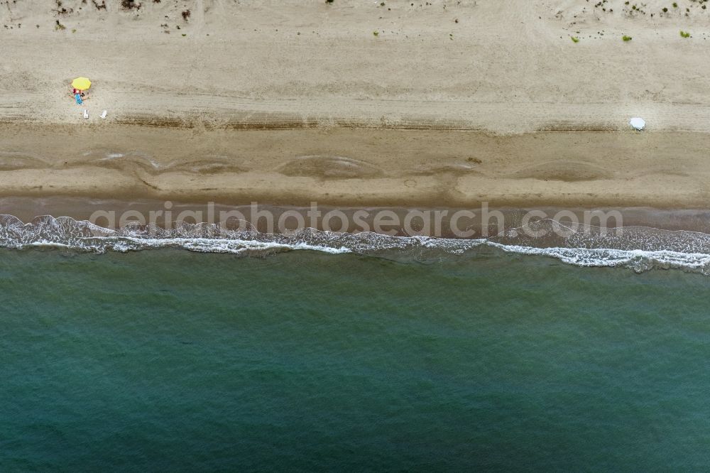 Aerial photograph Bacoli - Sandstrand- landscape on the Mediterranean coast in Bacoli in Italy