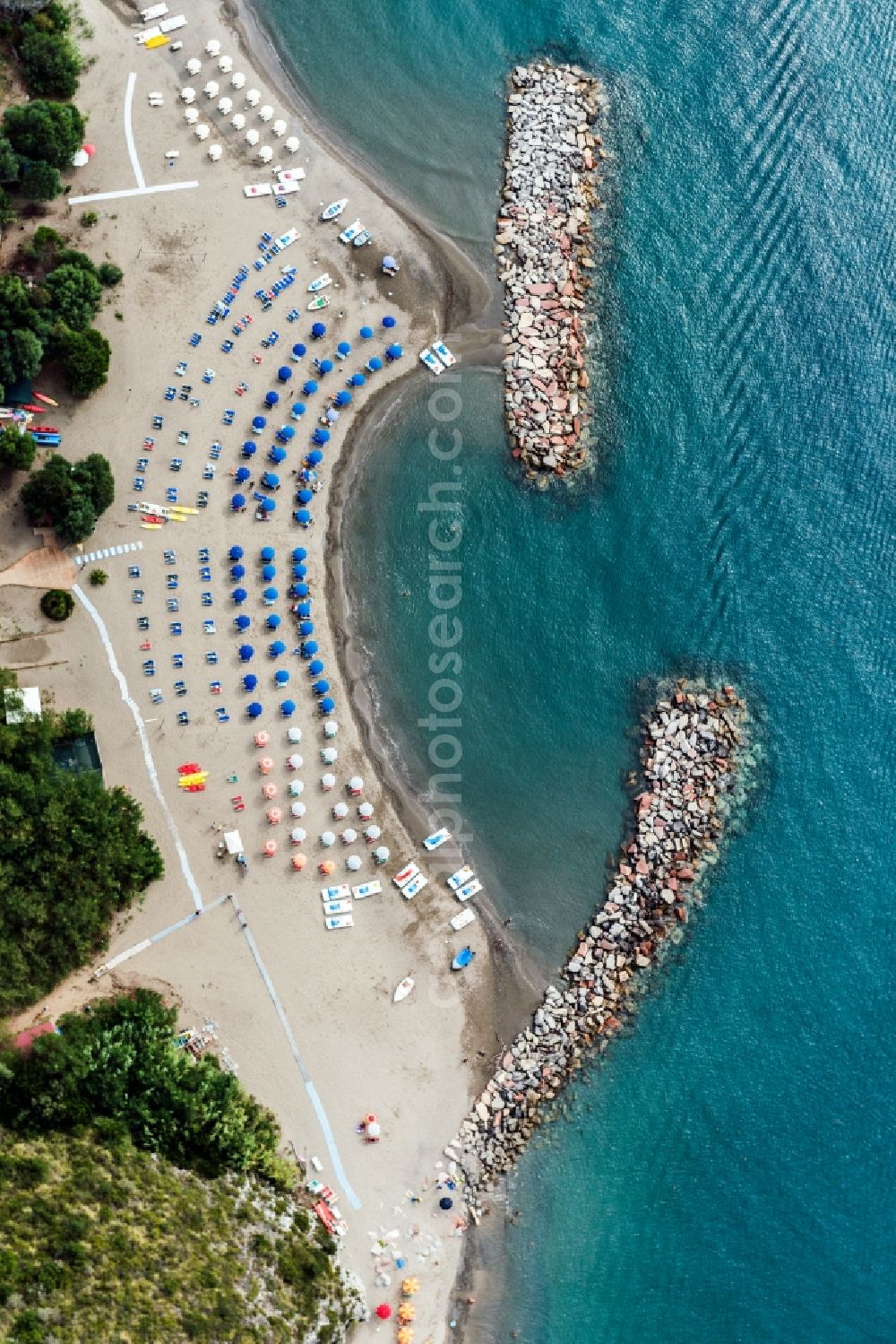 Faracchio from the bird's eye view: Beach landscape on the mediterranean coast in Faracchio in Italy