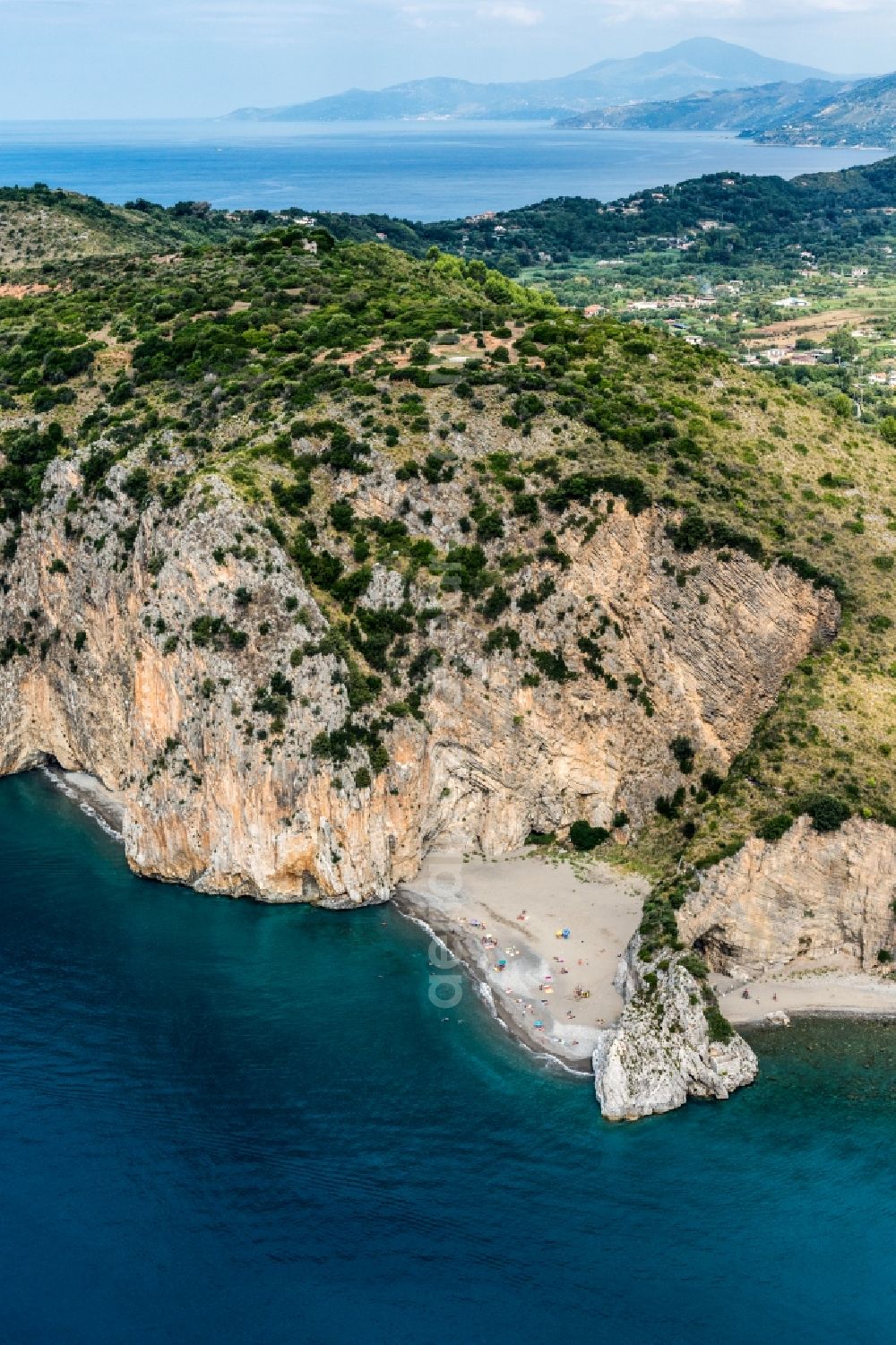 Aerial image Faracchio - Beach landscape on the mediterranean coast in Faracchio in Italy