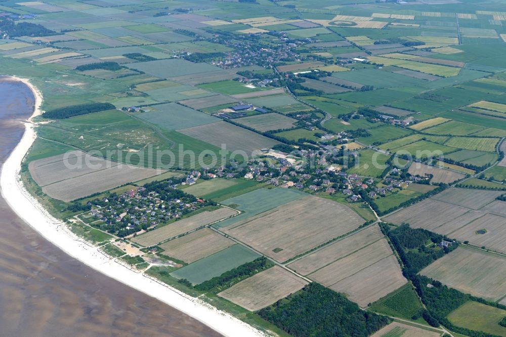 Aerial photograph Goting - Beach landscape on the North Sea in Goting in the state Schleswig-Holstein