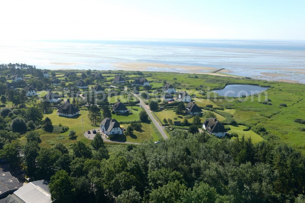 Greveling from above - Beach landscape on the North Sea in Greveling in the state Schleswig-Holstein