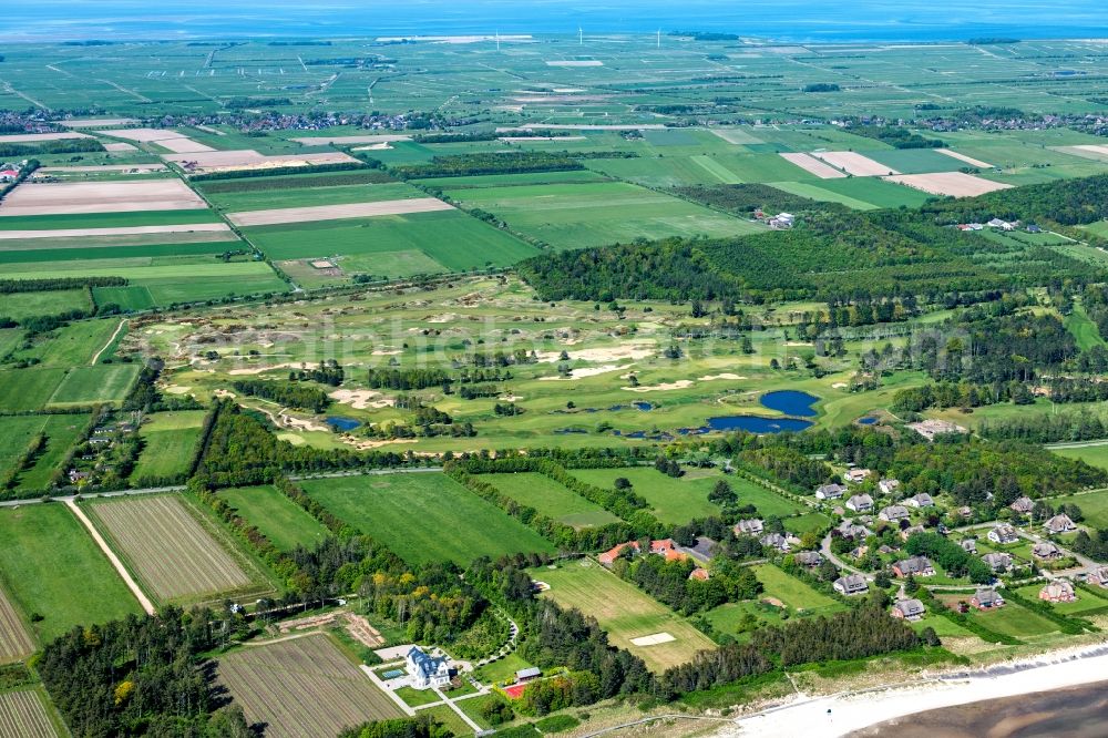 Nieblum from the bird's eye view: Beach landscape on the North Sea in Greveling in the state Schleswig-Holstein