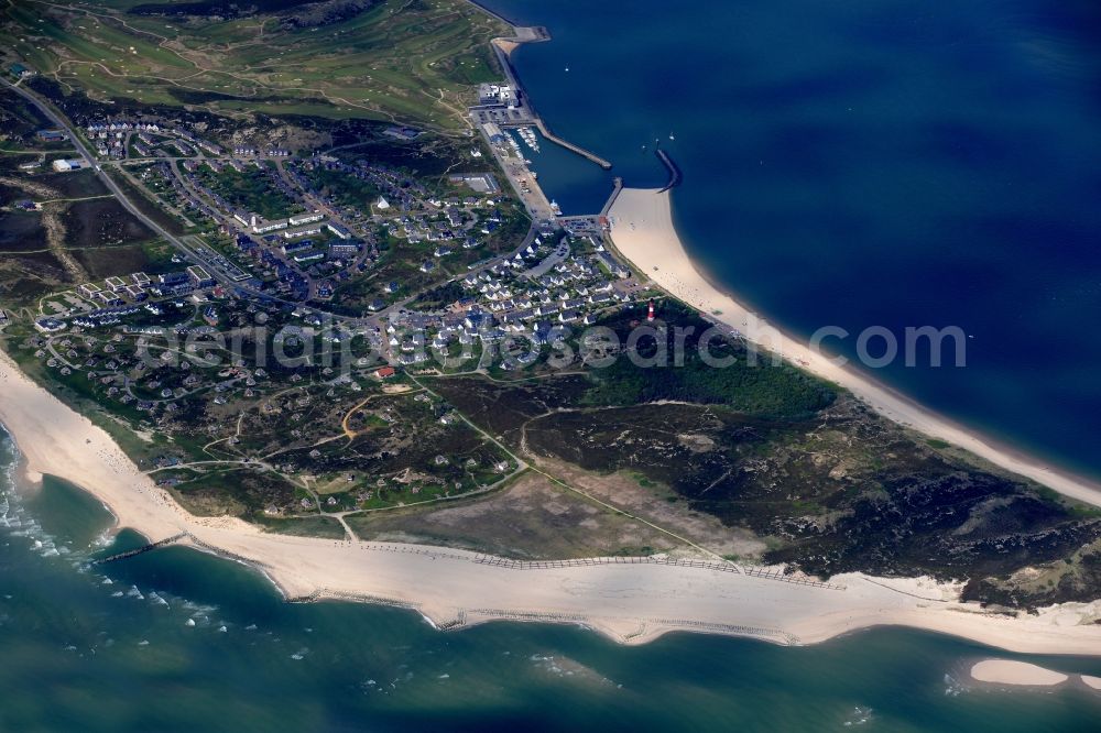 Hörnum (Sylt) from above - Beach landscape on the North Sea in Hoernum (Sylt) in the state Schleswig-Holstein