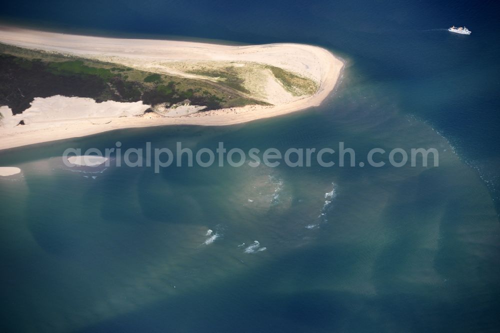 Aerial image Hörnum (Sylt) - Beach landscape on the North Sea in Hoernum (Sylt) in the state Schleswig-Holstein