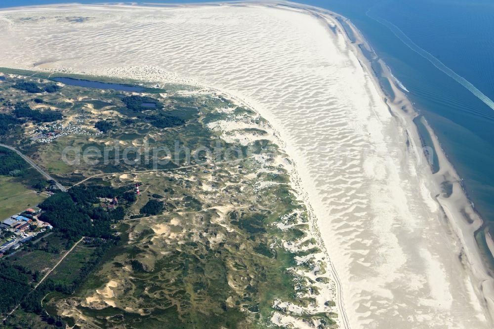 Aerial image Nebel - Beach landscape on the in Nebel in the state Schleswig-Holstein