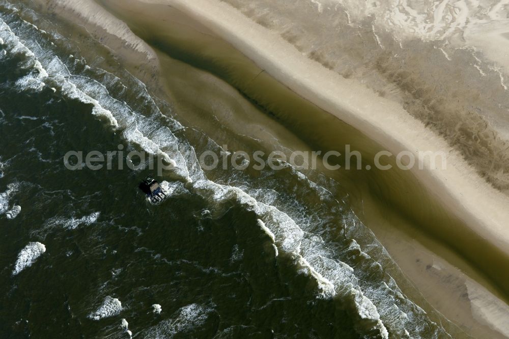 Sankt Peter-Ording from above - Beach landscape on the North Sea coast in the district Sankt Peter-Ording in Sankt Peter-Ording in the state Schleswig-Holstein