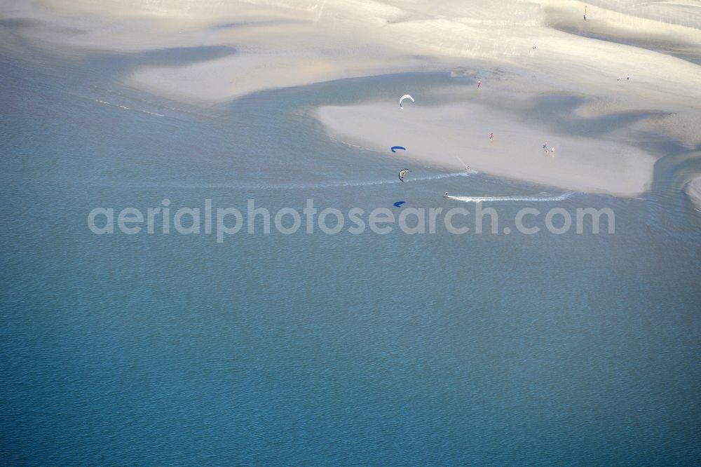 Sankt Peter-Ording from above - Beach landscape on the North Sea coast in Sankt Peter-Ording in the state Schleswig-Holstein