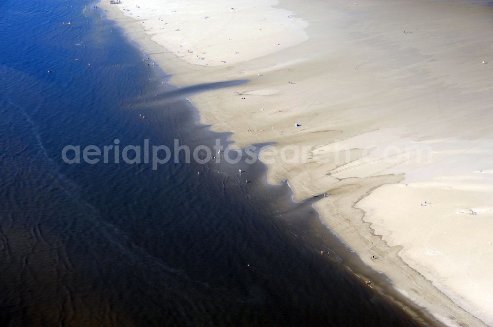 Aerial image Sankt Peter-Ording - Beach landscape on the North Sea coast in Sankt Peter-Ording in the state Schleswig-Holstein