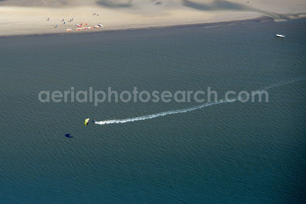 Sankt Peter-Ording from above - Beach landscape on the North Sea coast in Sankt Peter-Ording in the state Schleswig-Holstein