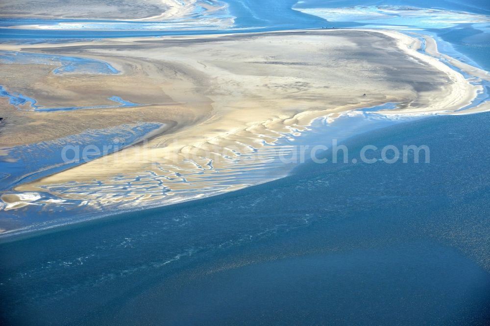 Sankt Peter-Ording from above - Beach landscape on the North Sea coast in Sankt Peter-Ording in the state Schleswig-Holstein