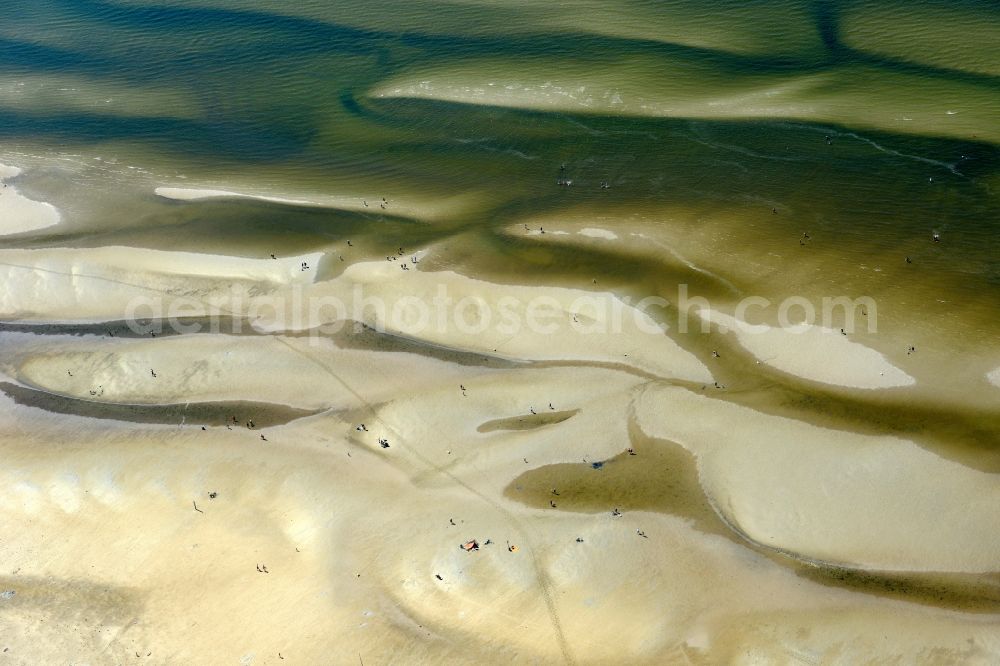 Aerial image Sankt Peter-Ording - Beach landscape on the North Sea coast in Sankt Peter-Ording in the state Schleswig-Holstein