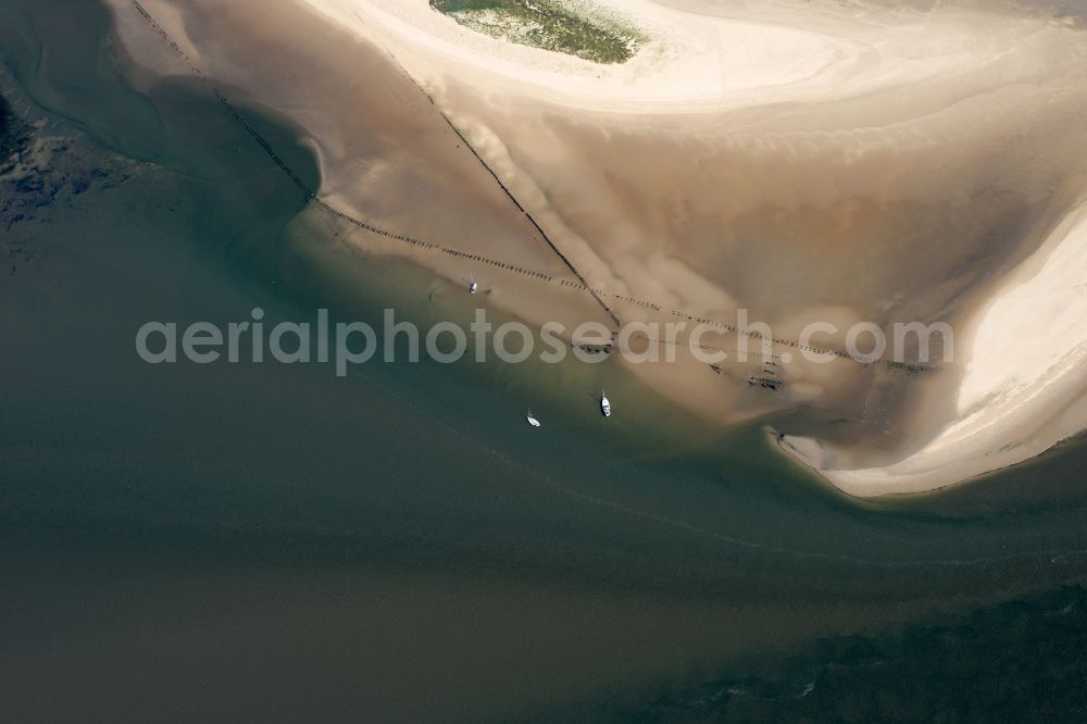 Wangerooge from above - Beach landscape on the North Sea coast in Wangerooge in the state Lower Saxony