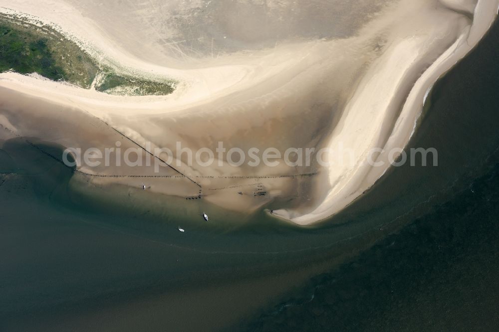 Wangerooge from the bird's eye view: Beach landscape on the North Sea coast in Wangerooge in the state Lower Saxony