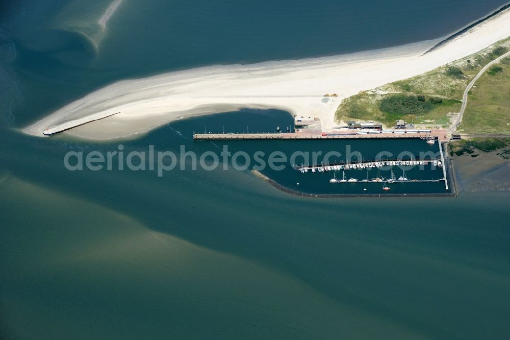 Wangerooge from the bird's eye view: Beach landscape on the North Sea coast in Wangerooge in the state Lower Saxony