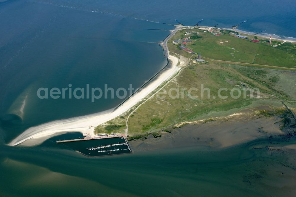 Aerial image Wangerooge - Beach landscape on the North Sea coast in Wangerooge in the state Lower Saxony