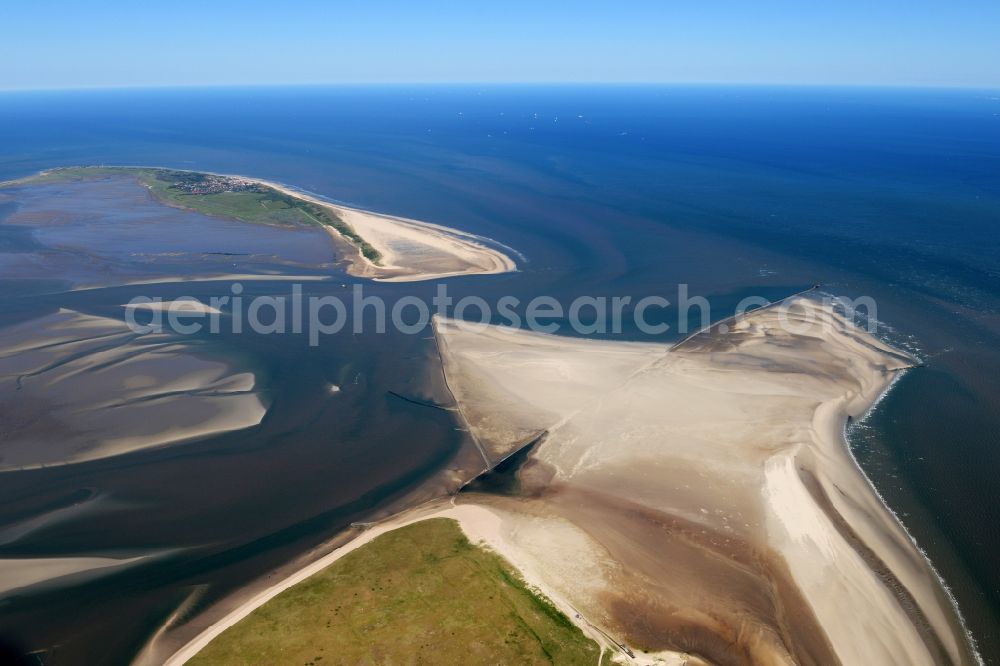 Aerial image Wangerooge - Beach landscape on the North Sea coast in Wangerooge in the state Lower Saxony