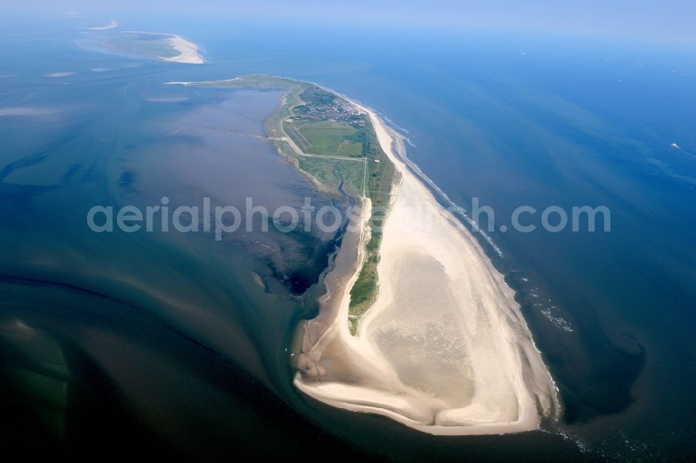 Wangerooge from above - Beach landscape on the North Sea coast in Wangerooge in the state Lower Saxony