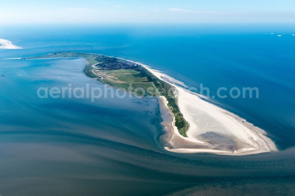 Aerial image Wangerooge - Beach landscape on the North Sea coast in Wangerooge in the state Lower Saxony