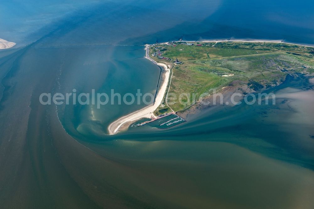 Aerial image Wangerooge - Beach landscape on the North Sea coast in Wangerooge in the state Lower Saxony