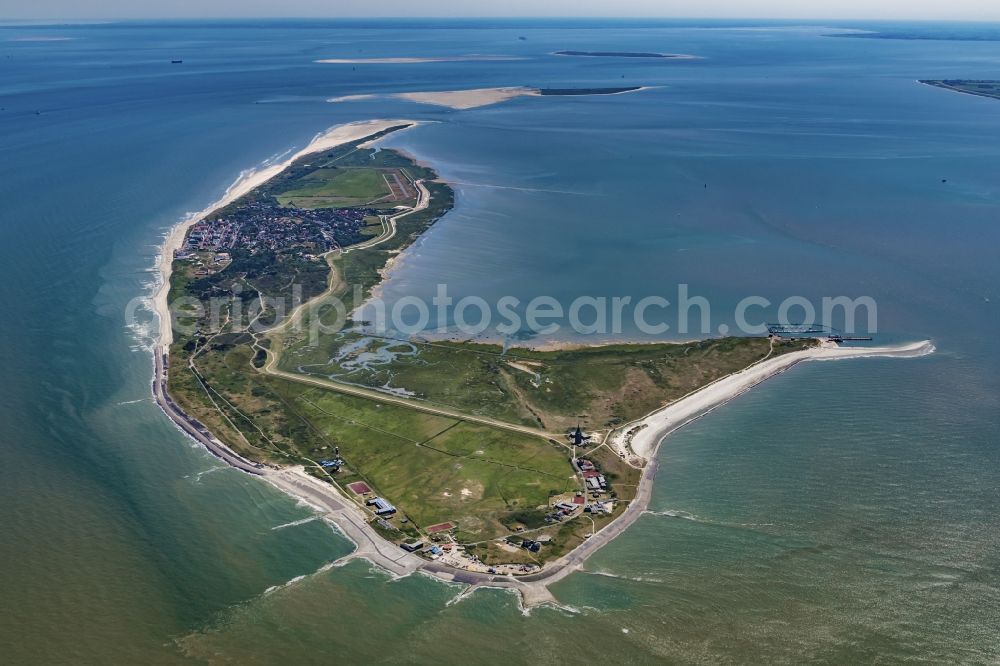 Wangerooge from above - Beach landscape on the North Sea coast in Wangerooge in the state Lower Saxony