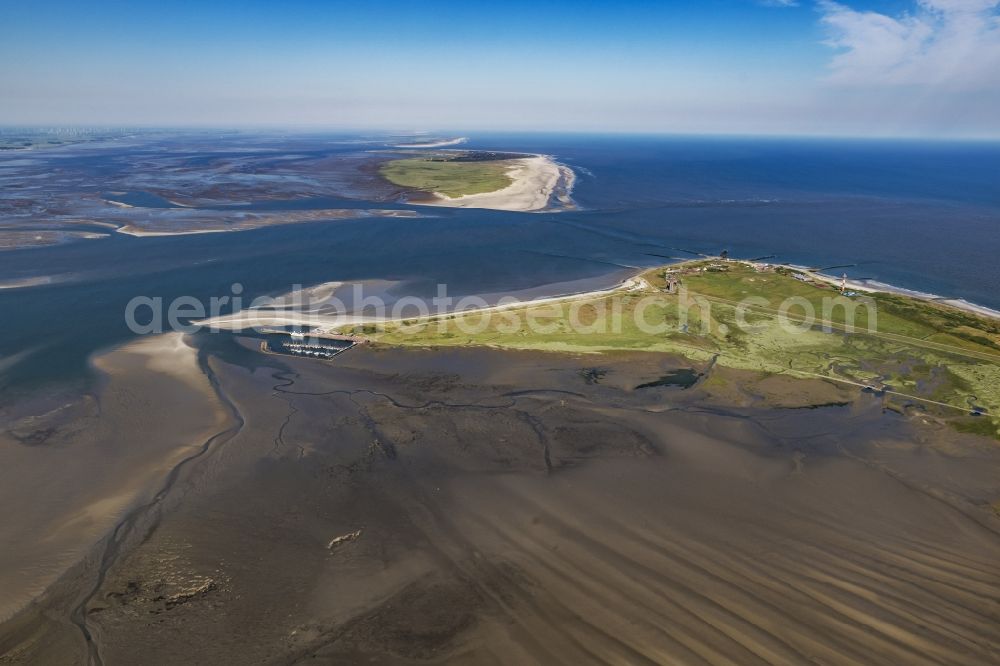 Wangerooge from above - Beach landscape on the North Sea coast in Wangerooge in the state Lower Saxony