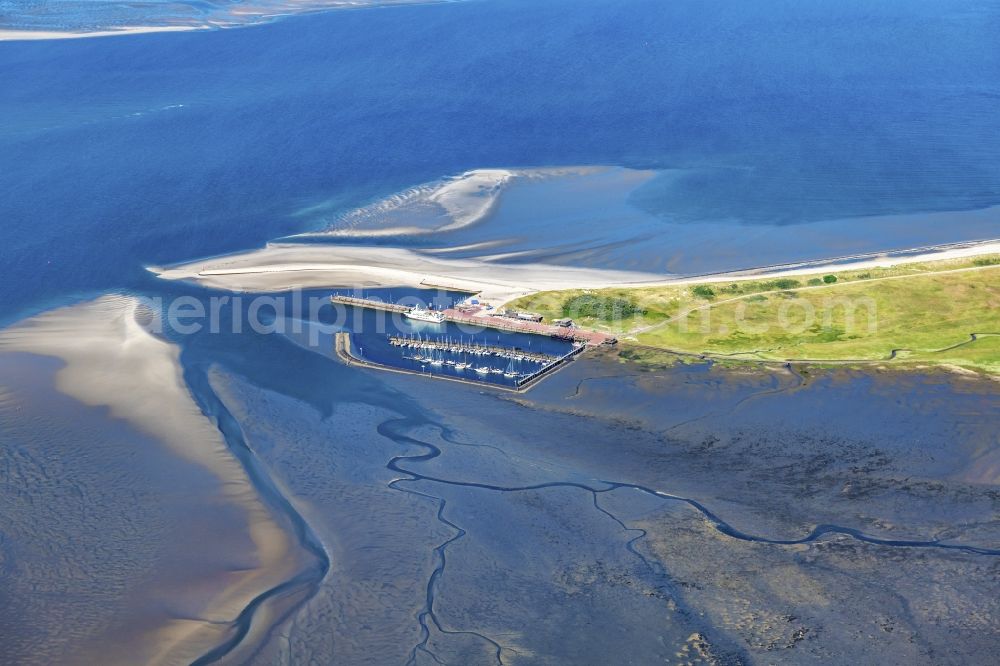 Aerial image Wangerooge - Beach landscape on the North Sea coast in Wangerooge in the state Lower Saxony