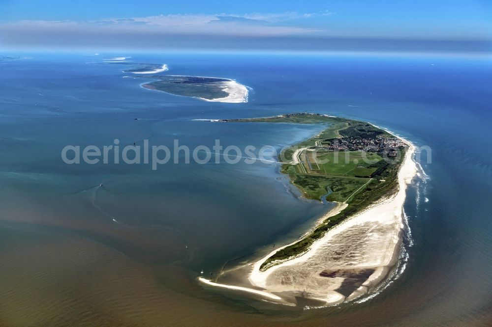 Wangerooge from above - Beach landscape on the North Sea coast in Wangerooge in the state Lower Saxony