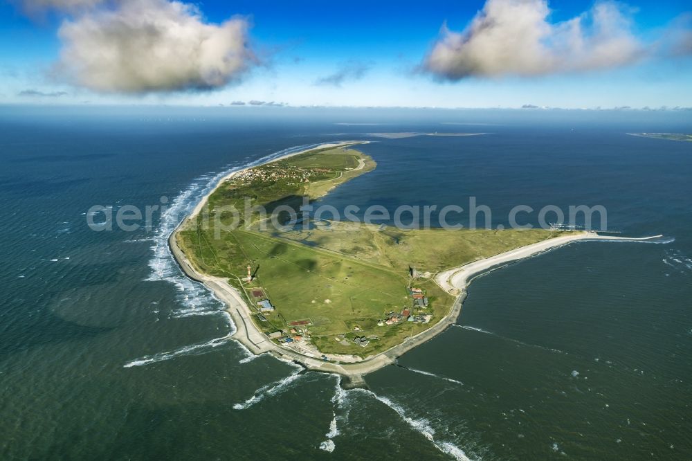 Aerial image Wangerooge - Beach landscape on the North Sea coast in Wangerooge in the state Lower Saxony