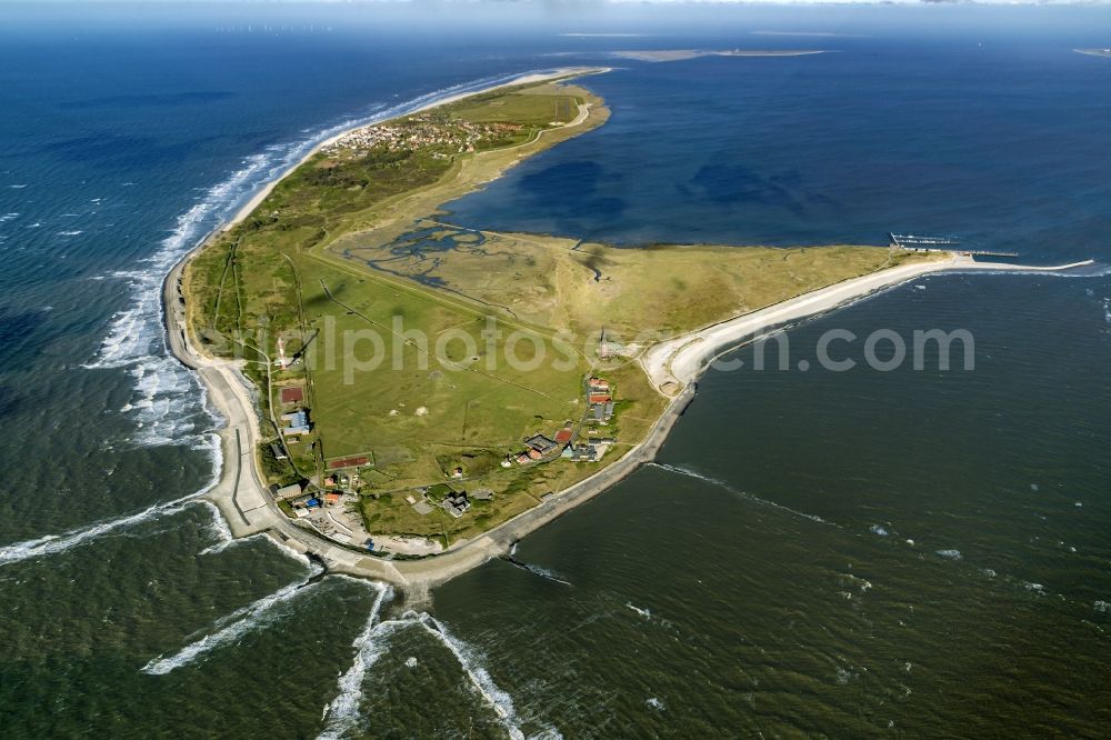 Aerial photograph Wangerooge - Beach landscape on the North Sea coast in Wangerooge in the state Lower Saxony