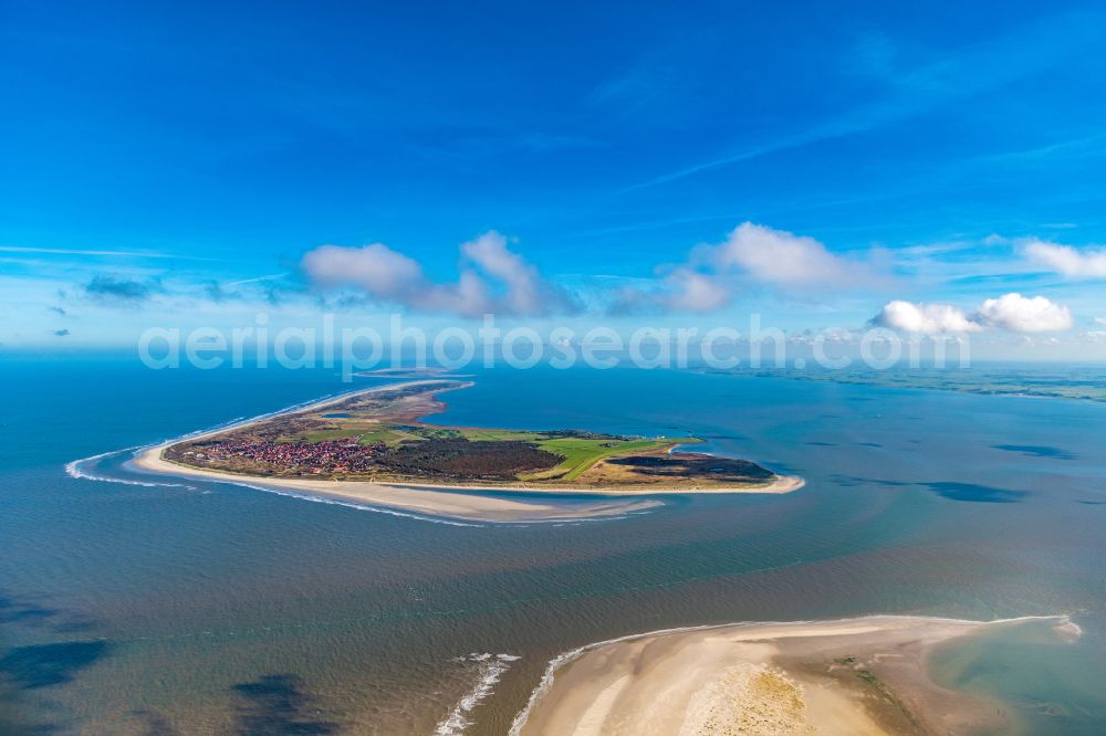 Aerial photograph Langeoog - Beach landscape on the North Sea in Langeoog in the state Lower Saxony