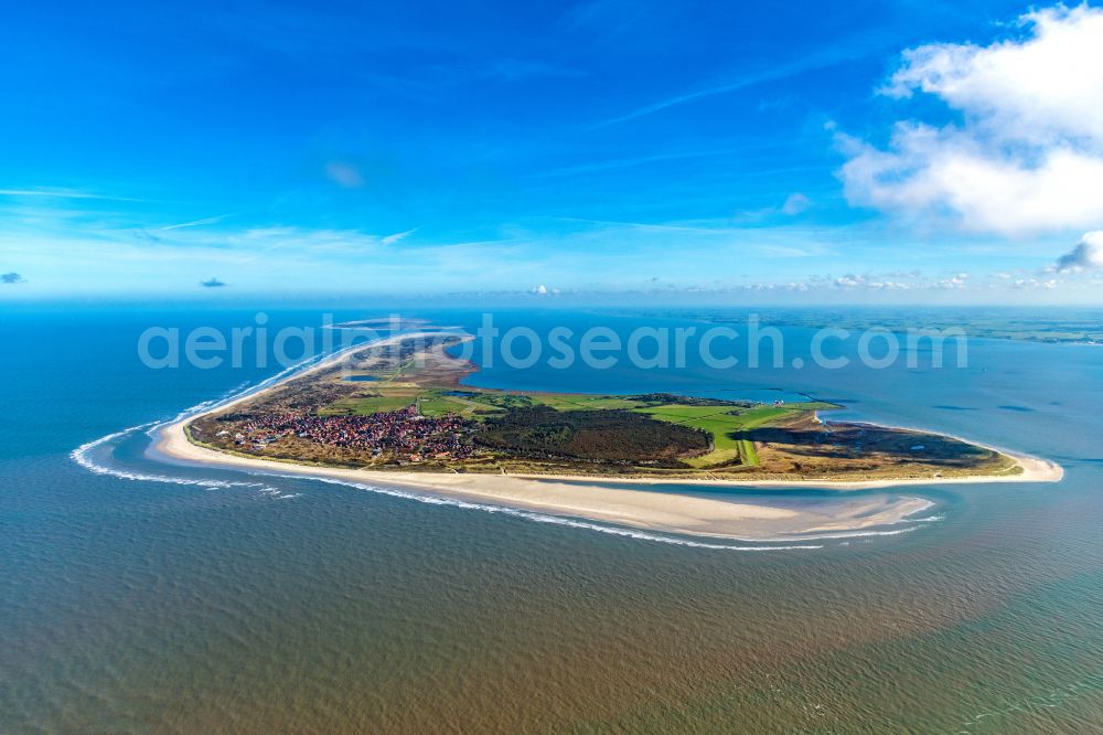 Aerial image Langeoog - Beach landscape on the North Sea in Langeoog in the state Lower Saxony