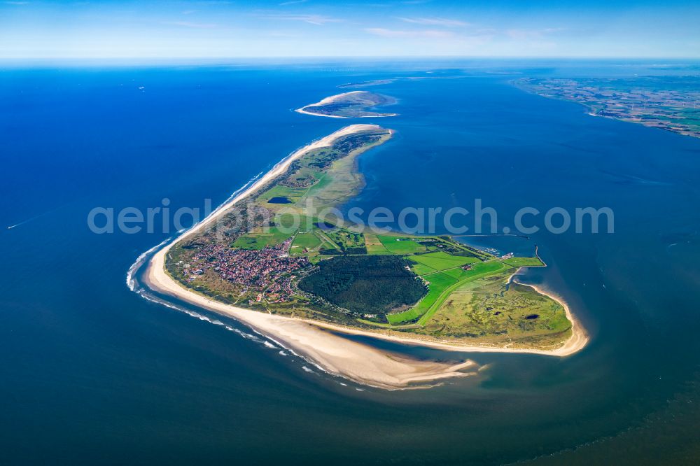 Aerial photograph Langeoog - Beach landscape on the North Sea in Langeoog in the state Lower Saxony