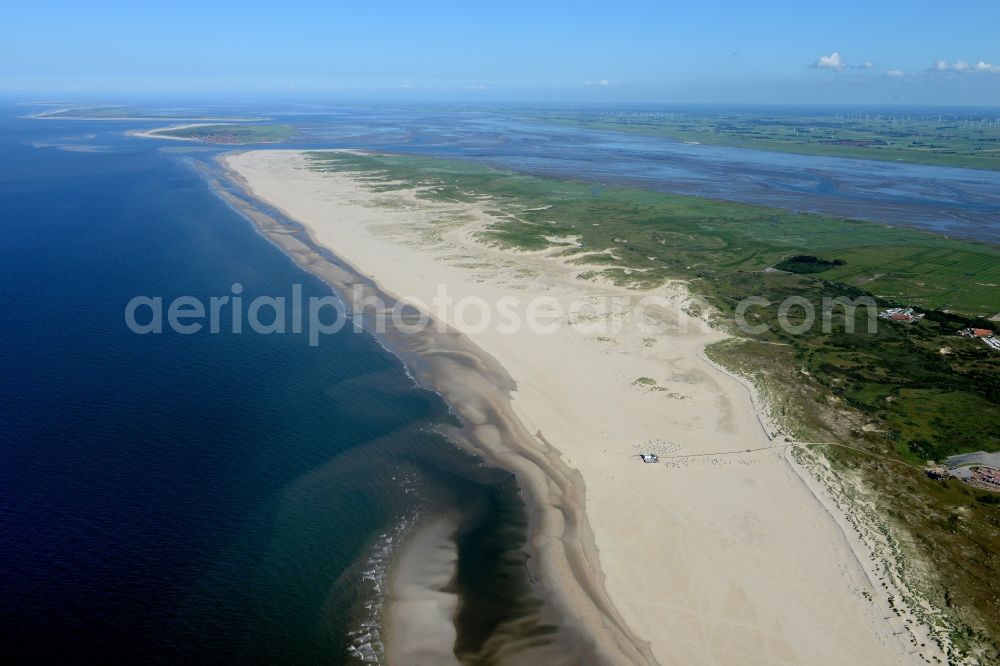 Norderney from above - Beach landscape on the North Sea in Norderney in the state Lower Saxony