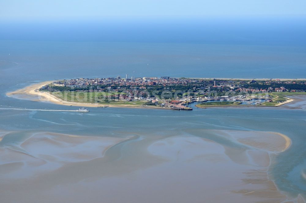 Norderney from above - Beach landscape on the North Sea in Norderney in the state Lower Saxony