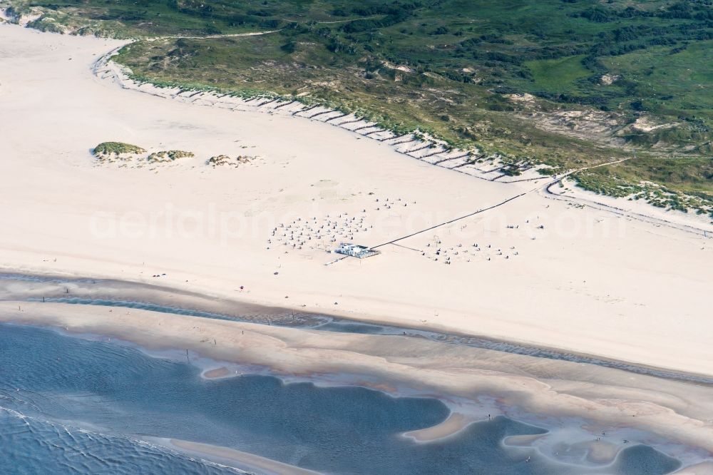 Norderney from the bird's eye view: Beach landscape on the North Sea in Norderney in the state Lower Saxony