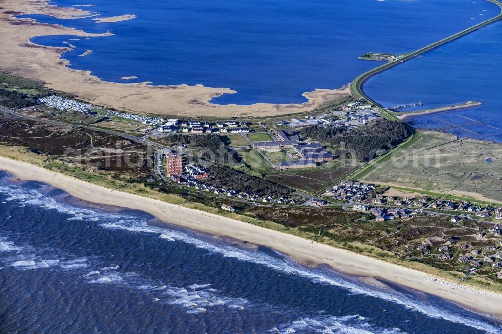 Sylt from above - Beach landscape along the of North Sea in the district Rantum (Sylt) in Sylt in the state Schleswig-Holstein, Germany