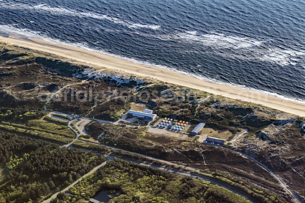 Aerial image Sylt - Beach landscape along the of North Sea in the district Rantum (Sylt) in Sylt in the state Schleswig-Holstein, Germany