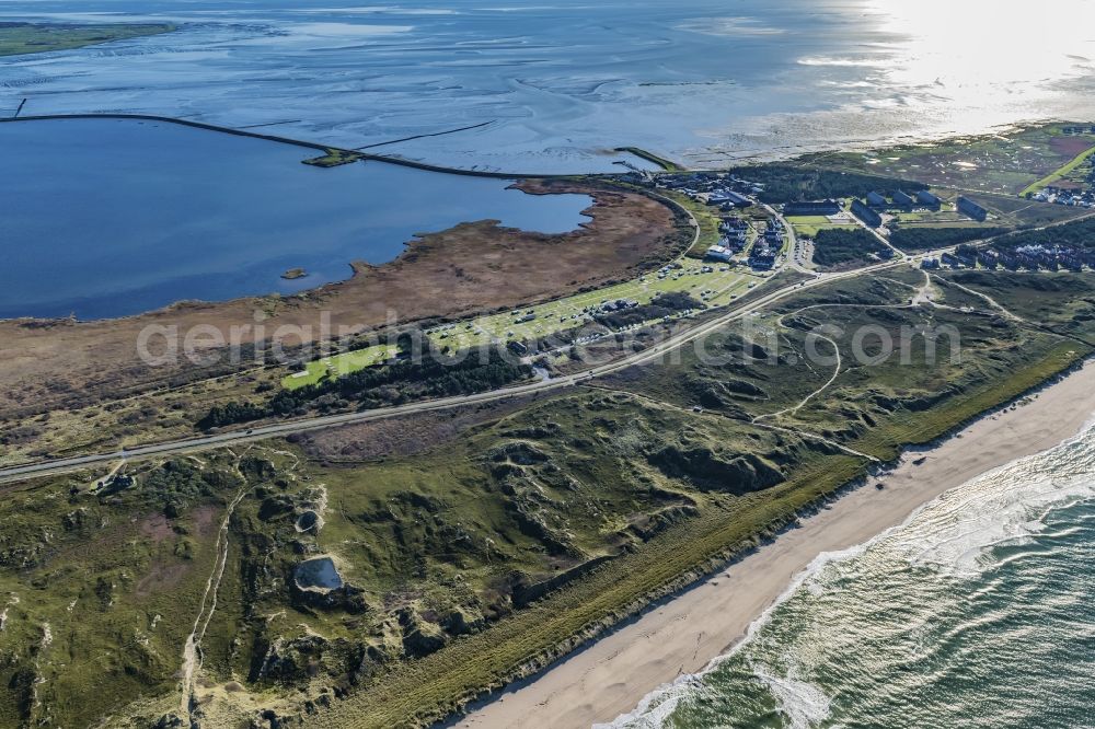 Aerial photograph Sylt - Beach landscape along the of North Sea in the district Rantum (Sylt) in Sylt in the state Schleswig-Holstein, Germany