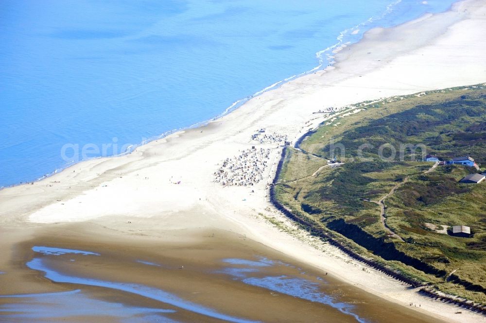 Spiekeroog from the bird's eye view: Beach landscape on the North Sea in Spiekeroog in the state Lower Saxony